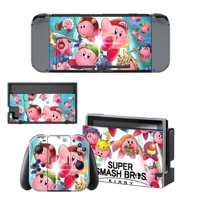 Super Smash Bros kirby decal skin for Nintendo Switch Console and Controllers