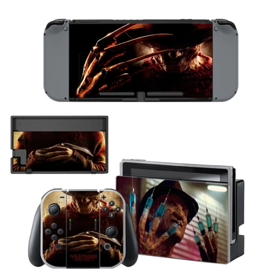 A Nightmare on Elm Street decal skin for Nintendo Switch Console and Controllers