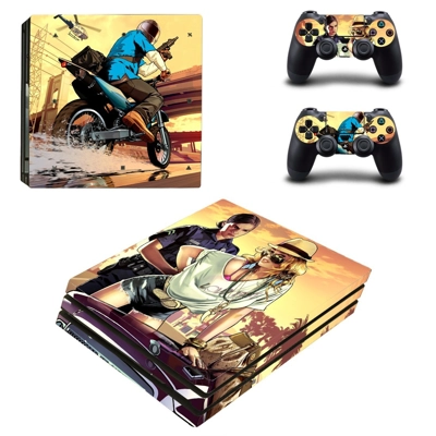 Grand Theft Auto V decal skin for PS4 Pro Console and 2 Co.. Grand Theft Auto V decal skin for PS4 Pro Console and 2 Co..