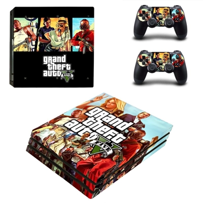 Grand Theft Auto V decal skin for PS4 Pro Console and 2 Co.. Grand Theft Auto V decal skin for PS4 Pro Console and 2 Co..