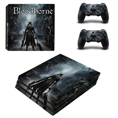 Bloodborne decal skin for PS4 Pro Console and 2 Controllers Bloodborne decal skin for PS4 Pro Console and 2 Controllers