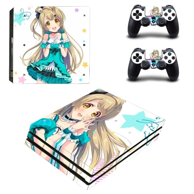 Anime Girl decal skin for PS4 Pro Console and 2 Controllers Anime Girl decal skin for PS4 Pro Console and 2 Controllers