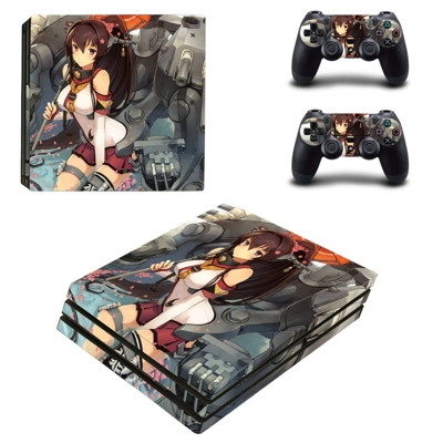 Anime Girl decal skin for PS4 Pro Console and 2 Controllers Anime Girl decal skin for PS4 Pro Console and 2 Controllers