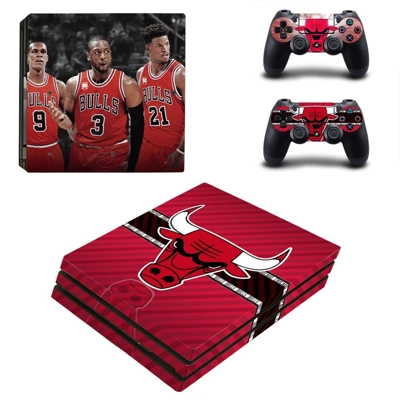 Chicago Bulls decal skin for PS4 Pro Console and 2 Control.. Chicago Bulls decal skin for PS4 Pro Console and 2 Control..
