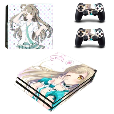 Anime Girl decal skin for PS4 Pro Console and 2 Controllers Anime Girl decal skin for PS4 Pro Console and 2 Controllers