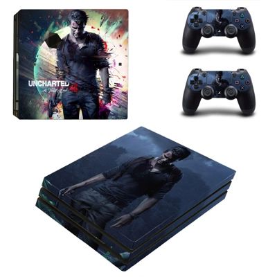 Uncharted 4 decal skin for PS4 Pro Console and 2 Controllers Uncharted 4 decal skin for PS4 Pro Console and 2 Controllers