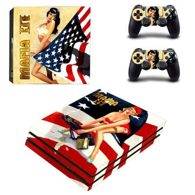 Mafia 3 decal skin for PS4 Pro Console and 2 Controllers Mafia 3 decal skin for PS4 Pro Console and 2 Controllers