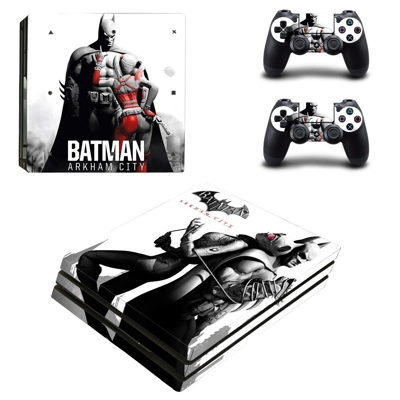 Batman Arkham City decal skin for PS4 Pro Console and 2 Controllers