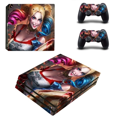 Harley Quinn decal skin for PS4 Pro Console and 2 Controll.. Harley Quinn decal skin for PS4 Pro Console and 2 Controll..