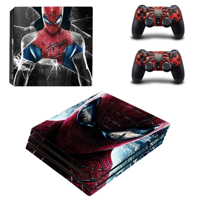 Spiderman decal skin for PS4 Pro Console and 2 Controllers Spiderman decal skin for PS4 Pro Console and 2 Controllers