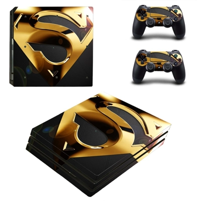 Superman decal skin for PS4 Pro Console and 2 Controllers Superman decal skin for PS4 Pro Console and 2 Controllers