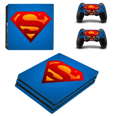 Superman decal skin for PS4 Pro Console and 2 Controllers Superman decal skin for PS4 Pro Console and 2 Controllers