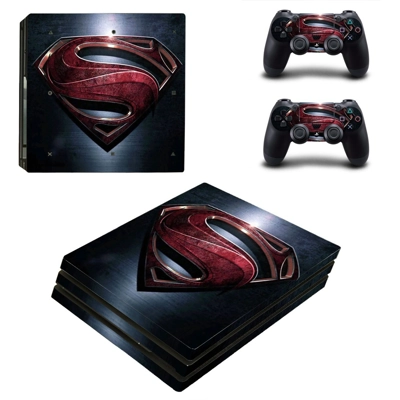 Superman decal skin for PS4 Pro Console and 2 Controllers Superman decal skin for PS4 Pro Console and 2 Controllers