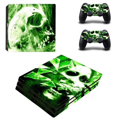 Smoky Skull decal skin for PS4 Pro Console and 2 Controllers Smoky Skull decal skin for PS4 Pro Console and 2 Controllers
