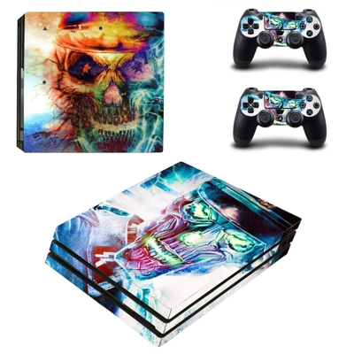 Devil Skull decal skin for PS4 Pro Console and 2 Controllers Devil Skull decal skin for PS4 Pro Console and 2 Controllers