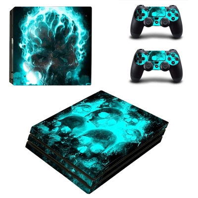 Smoky Skull decal skin for PS4 Pro Console and 2 Controllers Smoky Skull decal skin for PS4 Pro Console and 2 Controllers