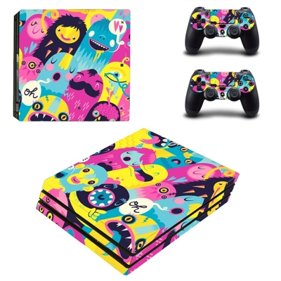 Cartoon Clipart decal skin for PS4 Pro Console and 2 Contr.. Cartoon Clipart decal skin for PS4 Pro Console and 2 Contr..