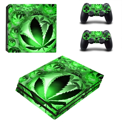 Weed in Waterdrop decal skin for PS4 Pro Console and 2 Controllers