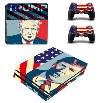 Donald Trump decal skin for PS4 Pro Console and 2 Controll.. Donald Trump decal skin for PS4 Pro Console and 2 Controll..