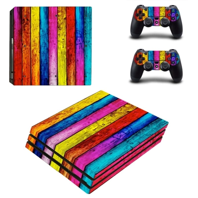 Colorful wooden Board decal skin for PS4 Pro Console and 2.. Colorful wooden Board decal skin for PS4 Pro Console and 2..