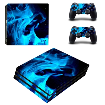 Blue Fires decal skin for PS4 Pro Console and 2 Controllers Blue Fires decal skin for PS4 Pro Console and 2 Controllers