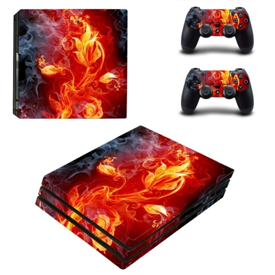 Fire Plant decal skin for PS4 Pro Console and 2 Controllers Fire Plant decal skin for PS4 Pro Console and 2 Controllers