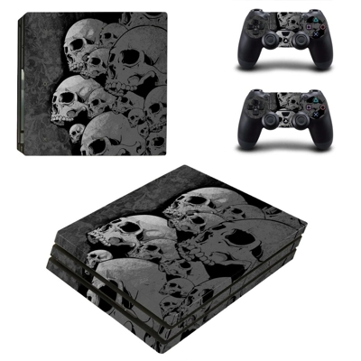 Broken Skulls decal skin for PS4 Pro Console and 2 Control.. Broken Skulls decal skin for PS4 Pro Console and 2 Control..