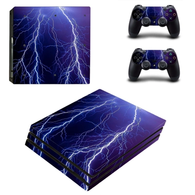 Thunder Lighting decal skin for PS4 Pro Console and 2 Cont.. Thunder Lighting decal skin for PS4 Pro Console and 2 Cont..