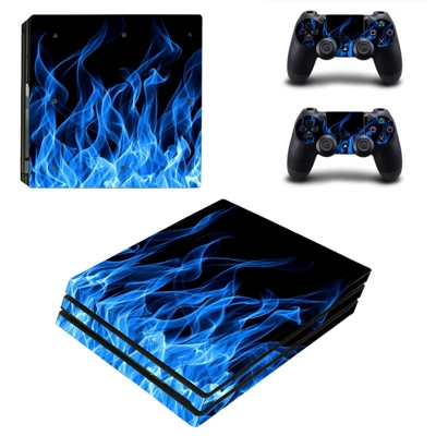 Blue Fire decal skin for PS4 Pro Console and 2 Controllers Blue Fire decal skin for PS4 Pro Console and 2 Controllers