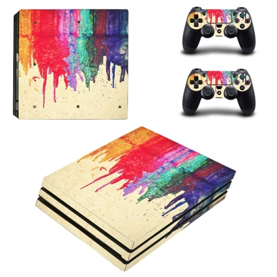 Pouring Color decal skin for PS4 Pro Console and 2 Control.. Pouring Color decal skin for PS4 Pro Console and 2 Control..