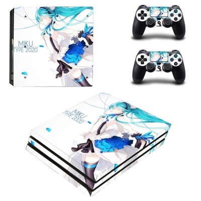 Hatsune Miku decal skin for PS4 Pro Console and 2 Controll.. Hatsune Miku decal skin for PS4 Pro Console and 2 Controll..