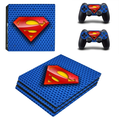 Superman decal skin for PS4 Pro Console and 2 Controllers Superman decal skin for PS4 Pro Console and 2 Controllers