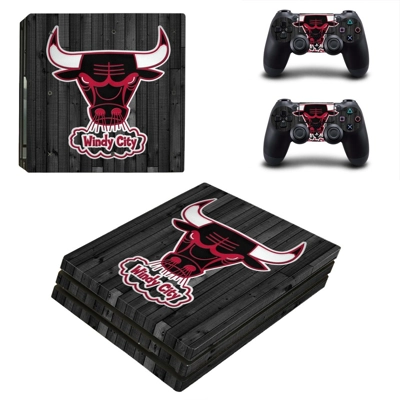 Windy City Bulls decal skin for PS4 Pro Console and 2 Controllers