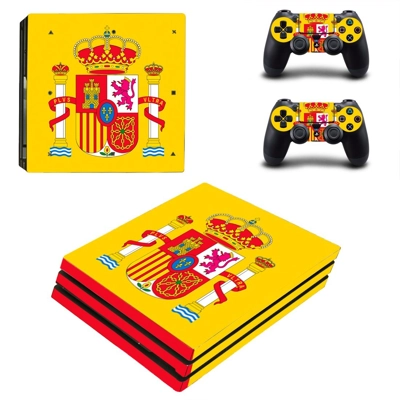 Flag of Spain decal skin for PS4 Pro Console and 2 Control.. Flag of Spain decal skin for PS4 Pro Console and 2 Control..