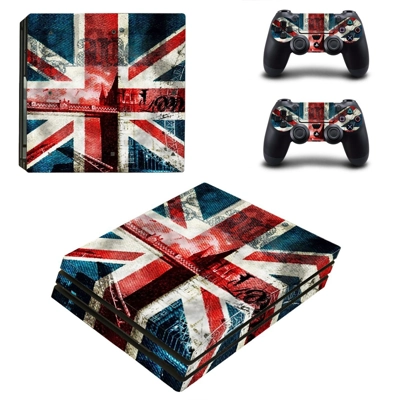 UK Flag decal skin for PS4 Pro Console and 2 Controllers UK Flag decal skin for PS4 Pro Console and 2 Controllers