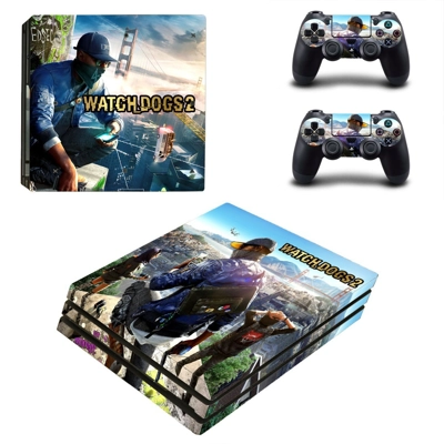 Watch Dog2 decal skin for PS4 Pro Console and 2 Controllers Watch Dog2 decal skin for PS4 Pro Console and 2 Controllers