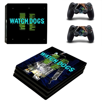 Watch Dog2 decal skin for PS4 Pro Console and 2 Controllers Watch Dog2 decal skin for PS4 Pro Console and 2 Controllers