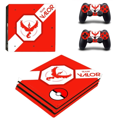 Pok�mon Go Team Instinct decal skin for PS4 Pro Console and 2 Controllers