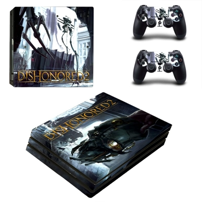 Dishonored2 decal skin for PS4 Pro Console and 2 Controllers Dishonored2 decal skin for PS4 Pro Console and 2 Controllers