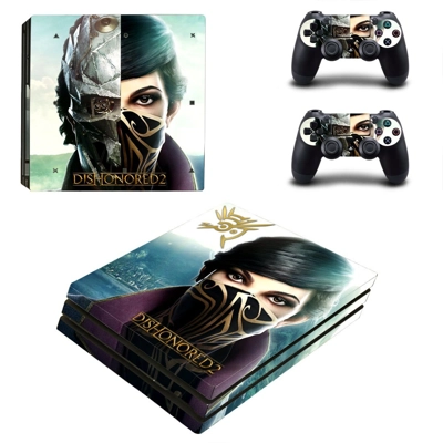 Dishonored2 decal skin for PS4 Pro Console and 2 Controllers Dishonored2 decal skin for PS4 Pro Console and 2 Controllers