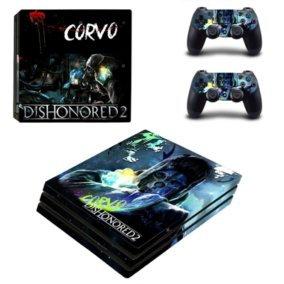 Dishonored2 decal skin for PS4 Pro Console and 2 Controllers Dishonored2 decal skin for PS4 Pro Console and 2 Controllers