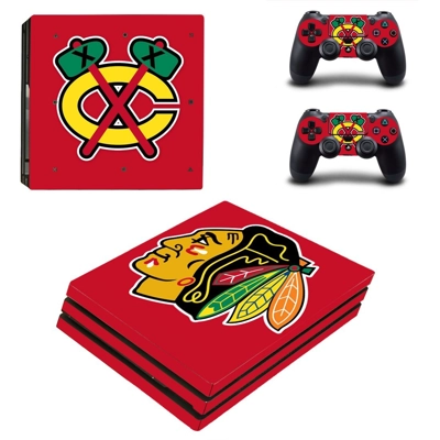 Chicago blackhawks decal skin for PS4 Pro Console and 2 Co.. Chicago blackhawks decal skin for PS4 Pro Console and 2 Co..
