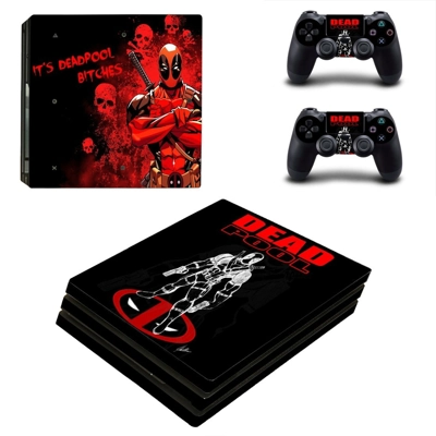 Deadpool decal skin for PS4 Pro Console and 2 Controllers Deadpool decal skin for PS4 Pro Console and 2 Controllers