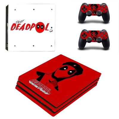 Deadpool decal skin for PS4 Pro Console and 2 Controllers Deadpool decal skin for PS4 Pro Console and 2 Controllers