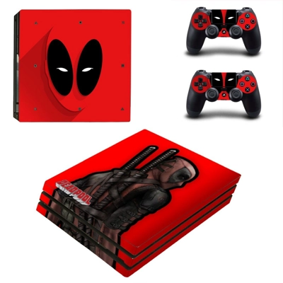Deadpool decal skin for PS4 Pro Console and 2 Controllers Deadpool decal skin for PS4 Pro Console and 2 Controllers