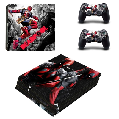 Deadpool decal skin for PS4 Pro Console and 2 Controllers Deadpool decal skin for PS4 Pro Console and 2 Controllers