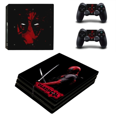 Deadpool decal skin for PS4 Pro Console and 2 Controllers Deadpool decal skin for PS4 Pro Console and 2 Controllers