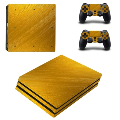 Golden Board decal skin for PS4 Pro Console and 2 Controllers