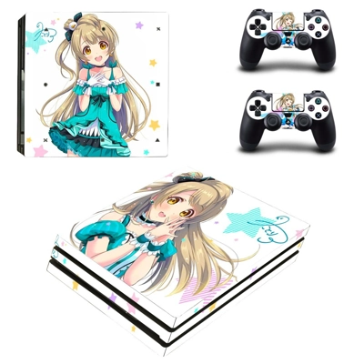 Anime Girl decal skin for PS4 Pro Console and 2 Controllers Anime Girl decal skin for PS4 Pro Console and 2 Controllers