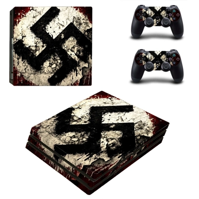 Flag of Nazi decal skin for PS4 Pro Console and 2 Controll.. Flag of Nazi decal skin for PS4 Pro Console and 2 Controll..
